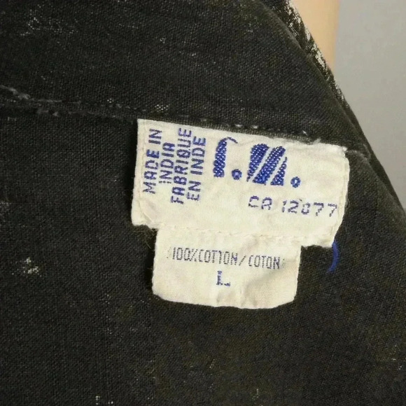 Vintage 80s Retro Black Acid Wash Short Sleeve Button Down Top - Picture 3 of 4